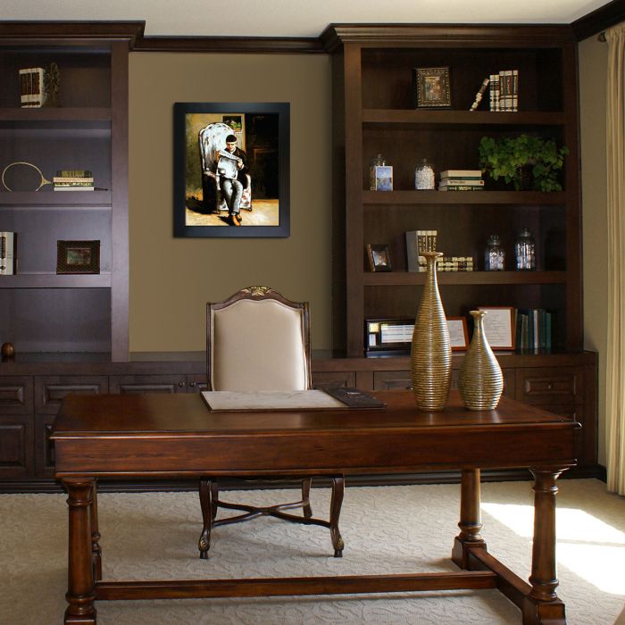 Artist's Father Reading - New Age Black Frame 20"X24"