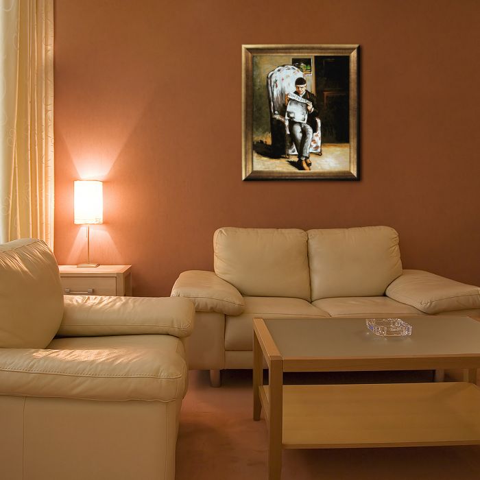 Artist's Father Reading - Athenian Gold Frame 20"X24"