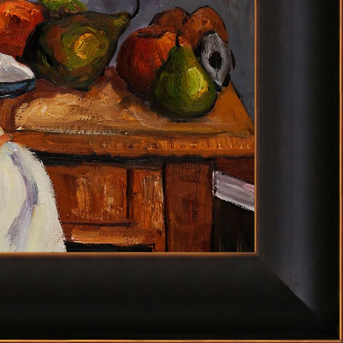 Ginger Pot with Pomegranate and Pears Pre-Framed - Veine D'Or Bronze Scoop Frame 20"X24"