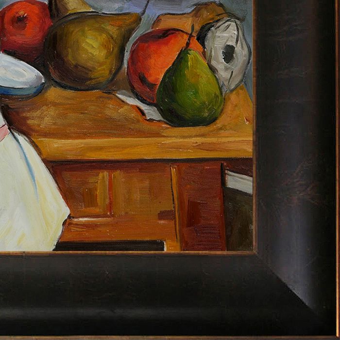 Ginger Pot with Pomegranate and Pears Pre-Framed - Veine D'Or Bronze Scoop Frame 20"X24"