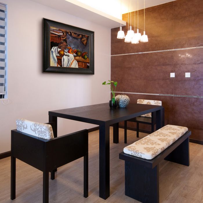 Ginger Pot with Pomegranate and Pears Pre-Framed - Veine D'Or Bronze Scoop Frame 20"X24"