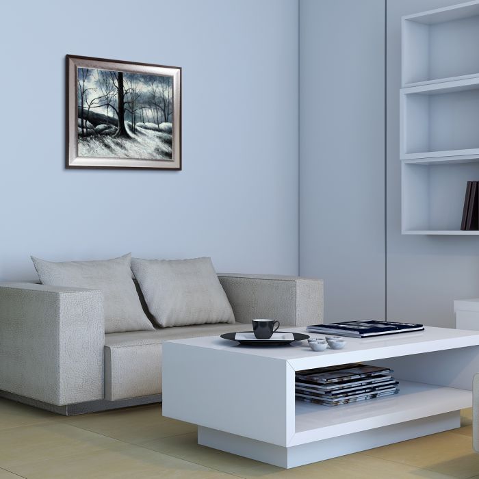 Melting Snow, Fontainebleau Pre-Framed - Magnesium Silver Frame 20" X 24"