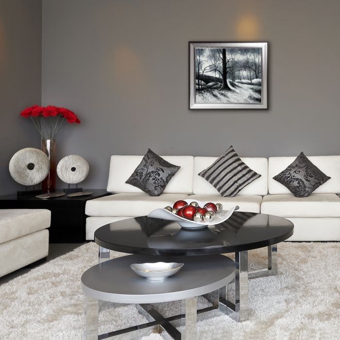 Melting Snow, Fontainebleau Pre-Framed - Magnesium Silver Frame 20" X 24"