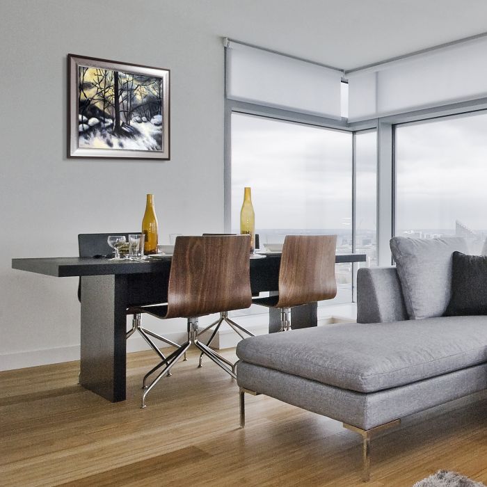 Melting Snow, Fontainebleau Pre-Framed - Magnesium Silver Frame 20" X 24"