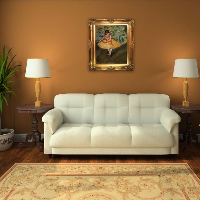 Dancer Making Points Pre-Framed - Victorian Gold Frame 20"X24"