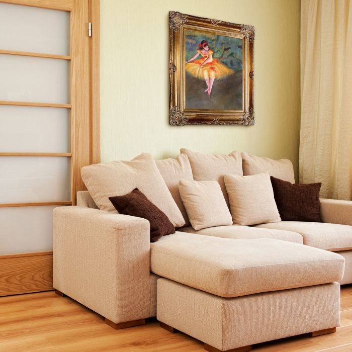 Dancer Making Points Pre-Framed - Renaissance Bronze Frame 20"X24"