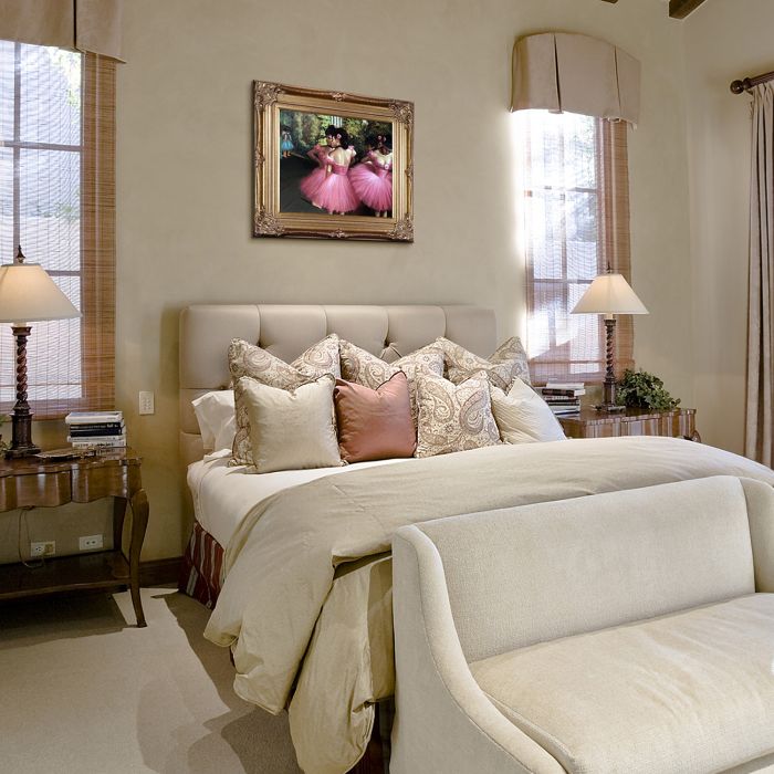 Dancers in Pink Pre-Framed - Renaissance Bronze Frame 20"X24"