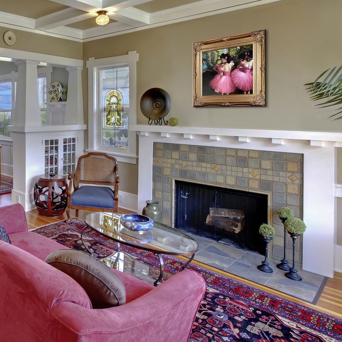 Dancers in Pink Pre-Framed - Renaissance Bronze Frame 20"X24"