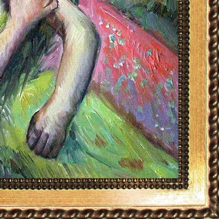 Ballerinas Adjusting Their Dresses Pre-Framed - Verona Gold Braid Frame 20"X24"