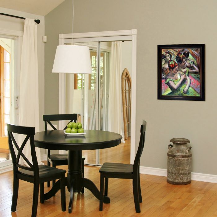 Ballerinas Adjusting Their Dresses Pre-Framed - Veine D'Or Bronze Angled Frame 20"X24"