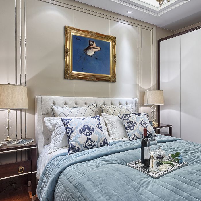 Seated Dancer in Profile Pre-Framed - Victorian Gold Frame 20"X24"