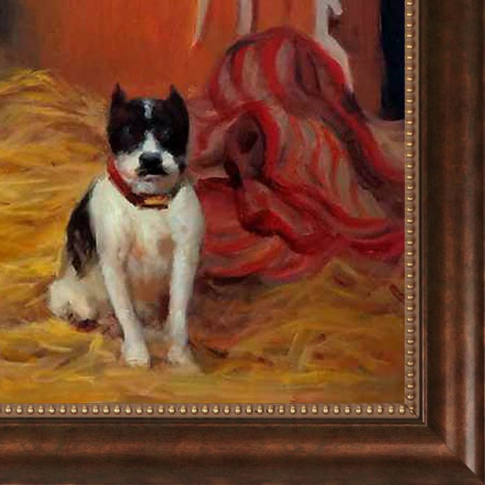 At The Stables, Horse and Dog, 1861 Pre-Framed - Verona Cafe Frame 20"X24"