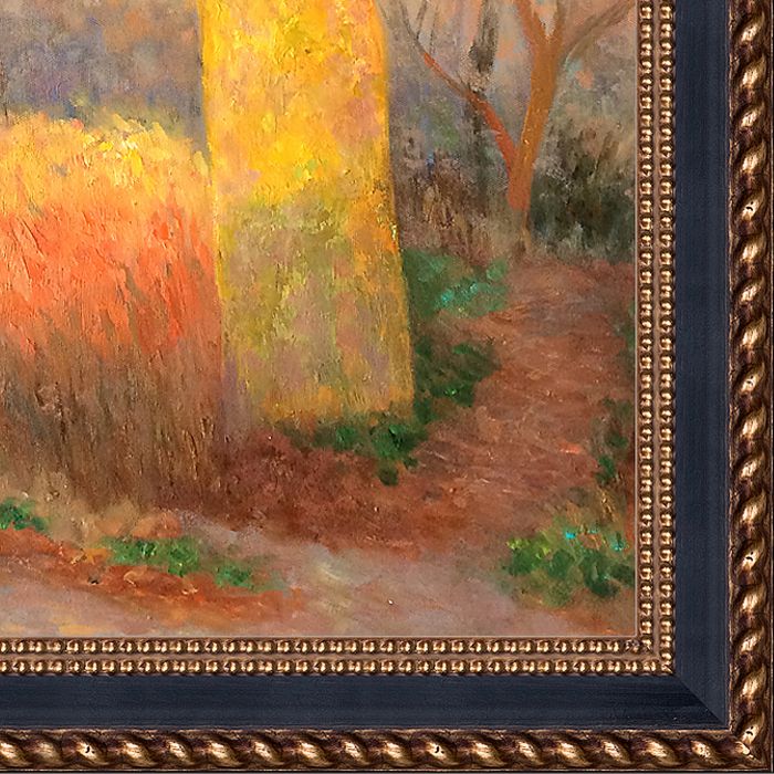 Tree in The Sun, 1900 Pre-Framed - Verona Black and Gold Braid 20" X 24"