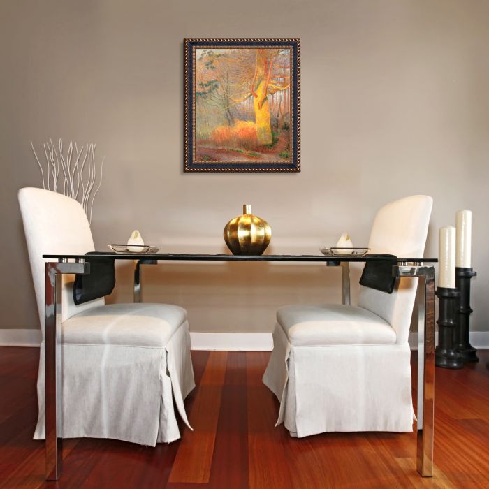 Tree in The Sun, 1900 Pre-Framed - Verona Black and Gold Braid 20" X 24"