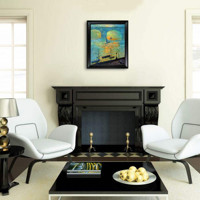 London, Waterloo Bridge, 1918 Pre-Framed - Black Matte Frame 20"X24"