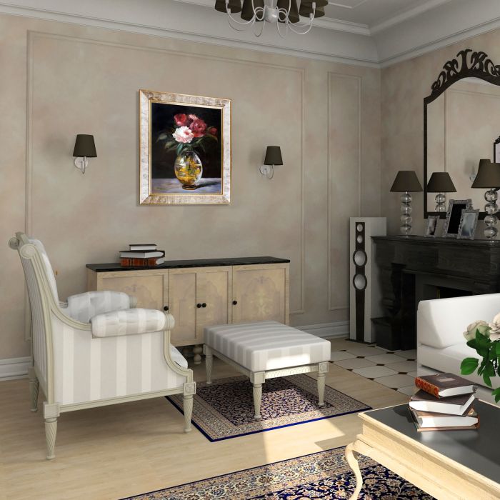 Bouquet of Flowers Pre-Framed - Gold Pearl Frame 20" X 24"