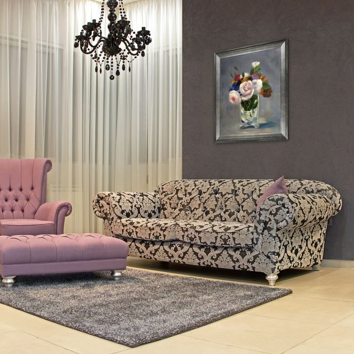 Flowers in a Crystal Vase Pre-Framed - Athenian Distressed Silver Frame 20"X24"