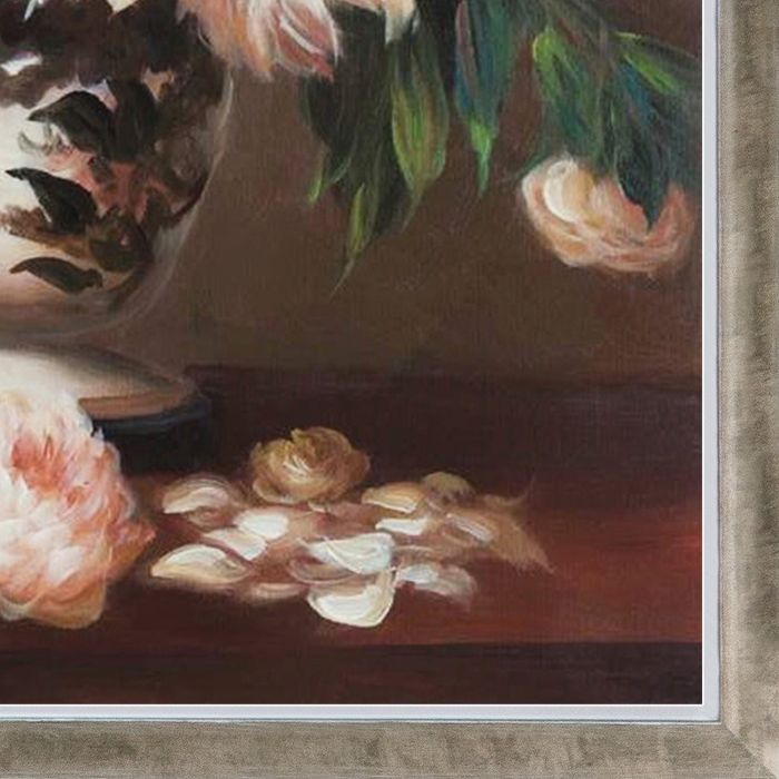 Peonies In A Vase Pre-Framed - Champagne Silhouette Frame 20" X 24"