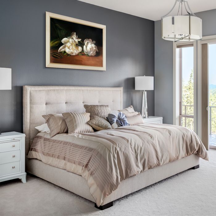 Branch Of White Peonies With Pruning Shears Pre-Framed - Constantine Frame 24" X 36"