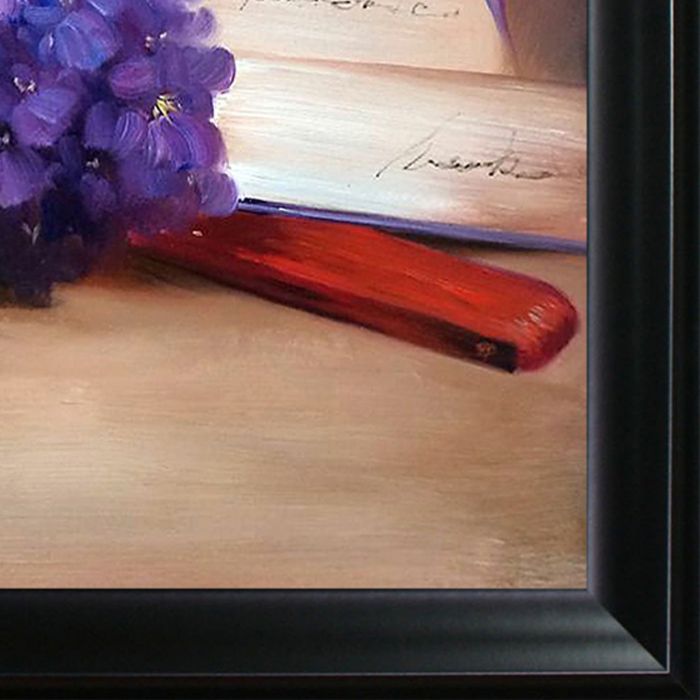 Bouquet Of Violets Pre-Framed - Black Matte Frame 20"X24"