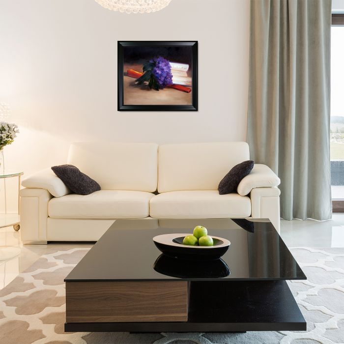 Bouquet Of Violets Pre-Framed - Black Matte Frame 20"X24"