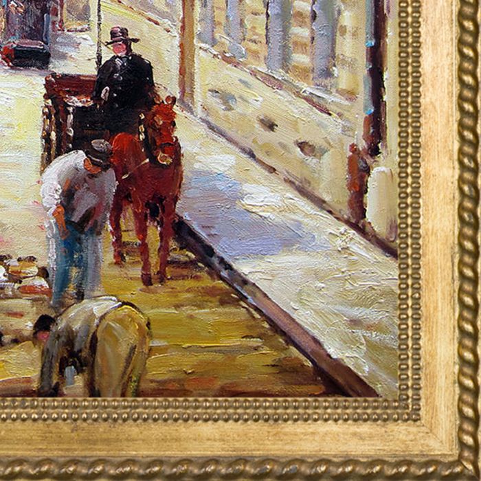 Rue Mosnier with Road Menders Pre-Framed - Verona Gold Braid Frame 20"X24"
