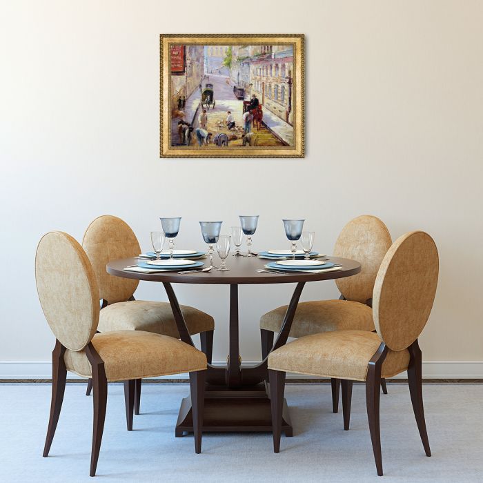 Rue Mosnier with Road Menders Pre-Framed - Verona Gold Braid Frame 20"X24"