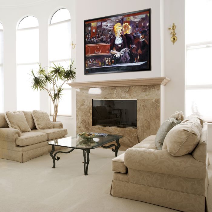 Study for A Bar at the Folies Bergere Pre-Framed - Studio Black Wood Angle Frame 30"X40"