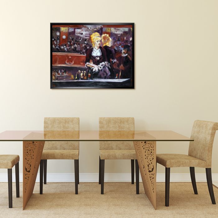 Study for A Bar at the Folies Bergere Pre-Framed - Studio Black Wood Angle Frame 30"X40"