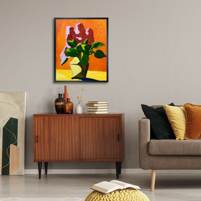 Lilacs Pre-framed - Studio Black Wood Frame 20"X24"