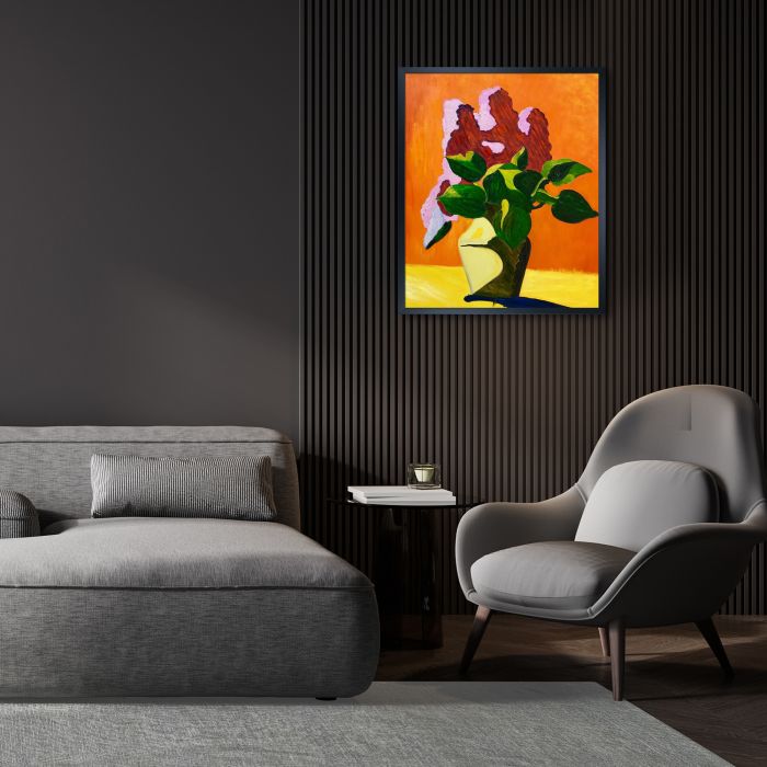 Lilacs Pre-framed - Studio Black Wood Frame 20"X24"