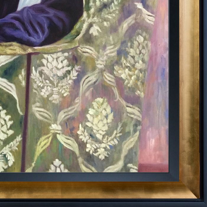 Yvonne Printemps in an Armchair Pre-Framed - Gold Luminoso and Black Custom Stacked Frame 20" X 24"