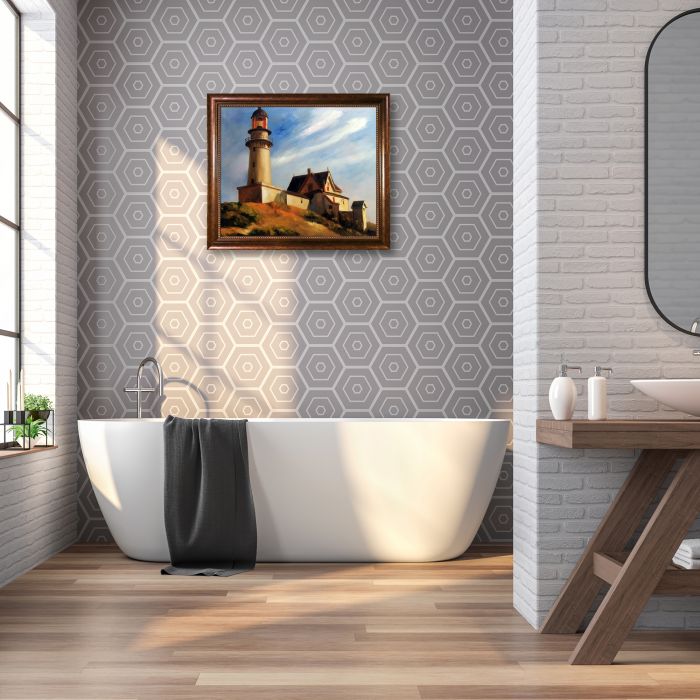 Lighthouse at Two Lights Pre-Framed - Verona Cafe Frame 20"X24"