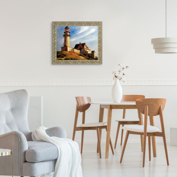 Lighthouse at Two Lights Pre-Framed - Rococo Silver 20"X24"