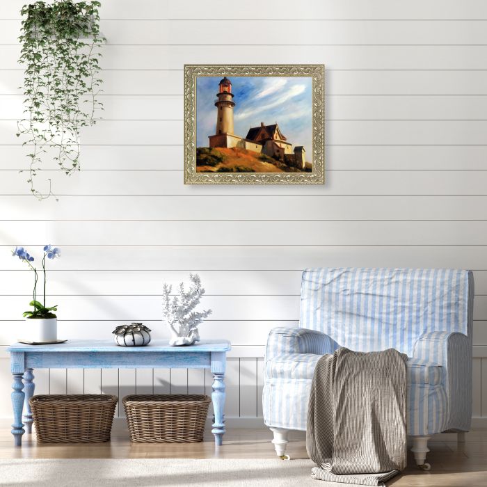 Lighthouse at Two Lights Pre-Framed - Rococo Silver 20"X24"