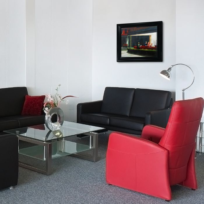 Night Hawks, 1942 Pre-Framed - Black Matte King Frame 20"X24"