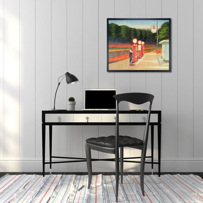 Gas, 1940 Pre-framed - Studio Black Wood Frame 20"X24"