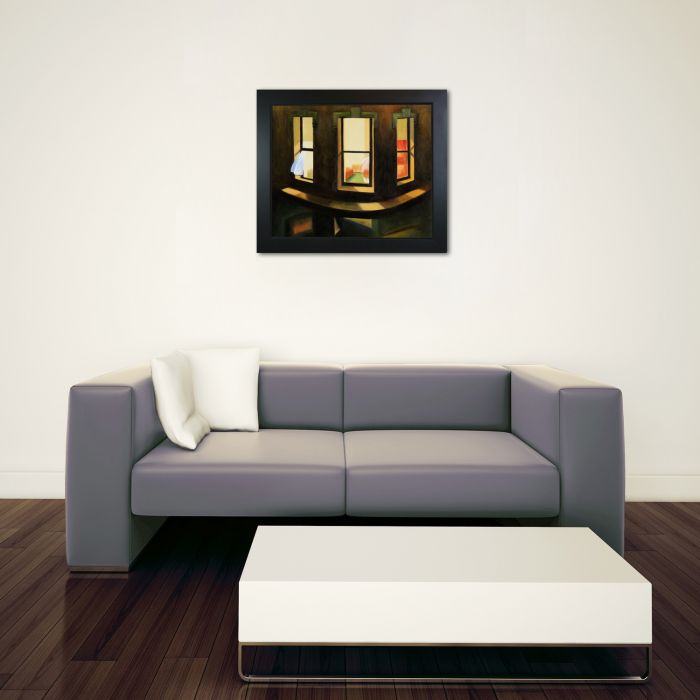 Night Windows Pre-Framed - New Age Black Frame 20"X24"