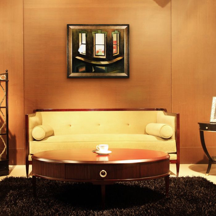 Night Windows Pre-Framed - Athenian Gold Frame 20"X24"