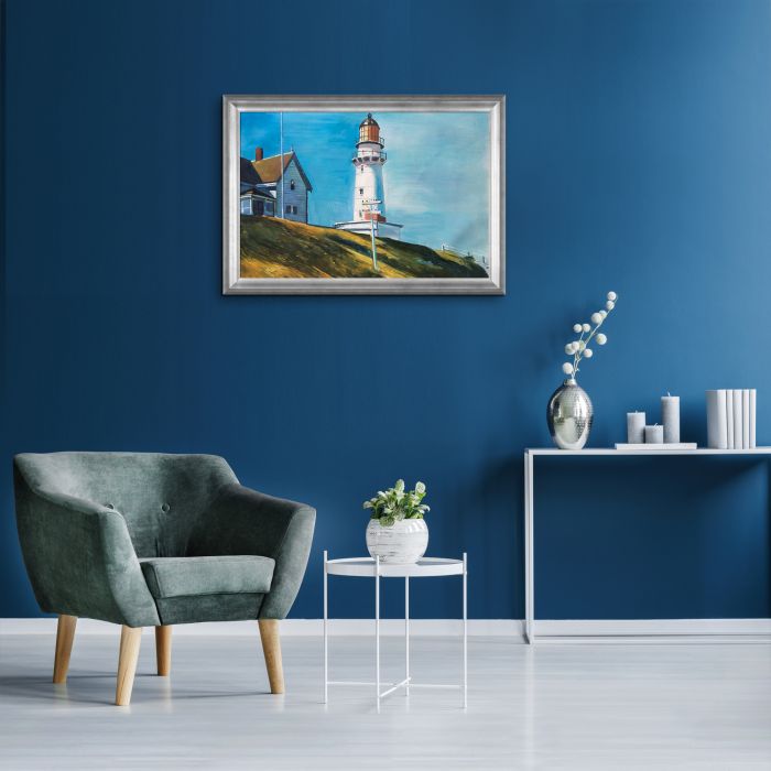 Light at Two Lights Pre-Framed - Athenian Silver Frame 24"X36"