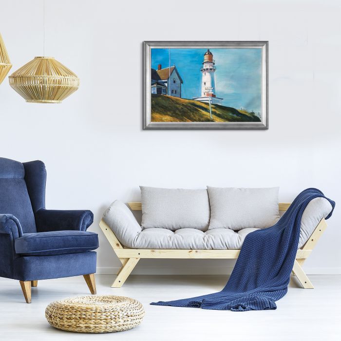 Light at Two Lights Pre-Framed - Athenian Silver Frame 24"X36"