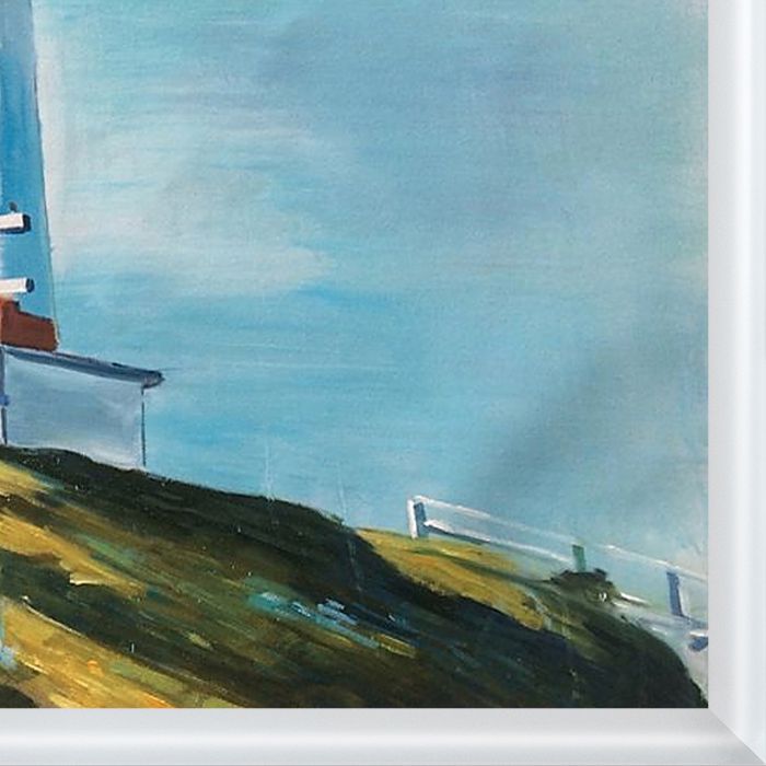 Light at Two Lights Pre-framed - Moderne Blanc Frame 24" X 36"