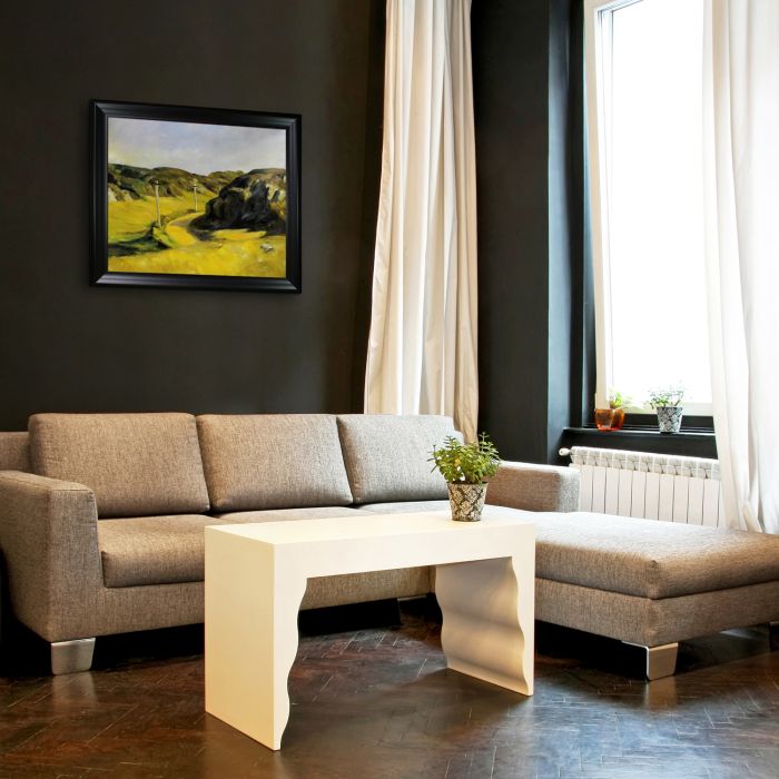 Road in Maine Pre-Framed - Black Matte Frame 20"X24"