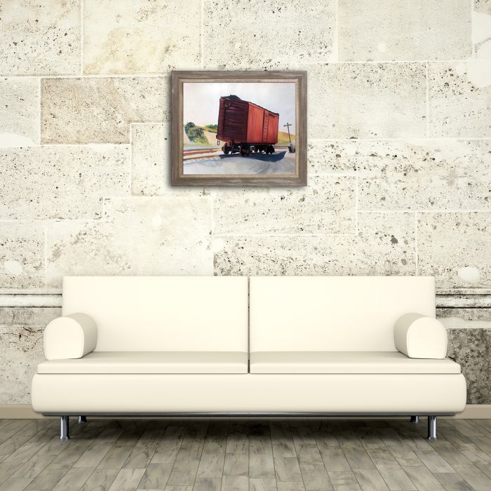 Freight Car at Truro, 1931 Pre-Framed - Miramar Distressed Charcoal Grey Frame 20" X 24"