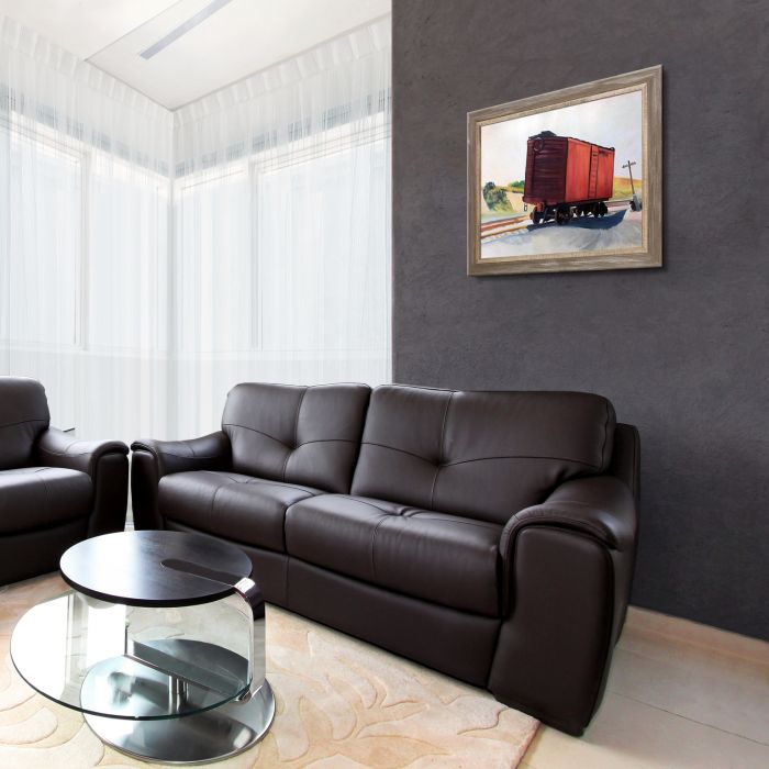 Freight Car at Truro, 1931 Pre-Framed - Miramar Distressed Charcoal Grey Frame 20" X 24"