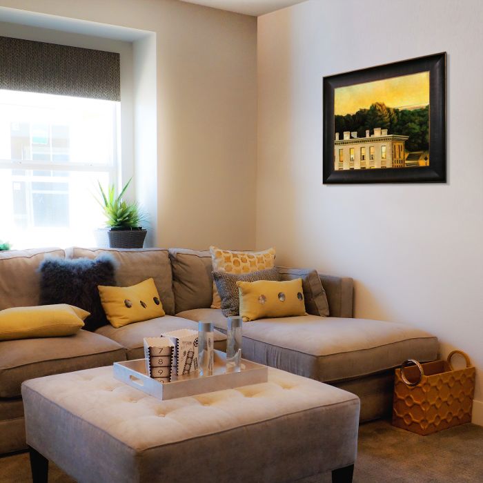 House At Dusk, 1935 Pre-Framed - Veine D'Or Bronze Scoop Frame 20"X24"