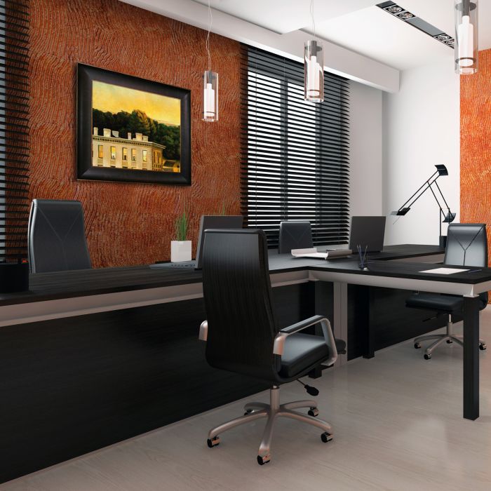 House At Dusk, 1935 Pre-Framed - Veine D'Or Bronze Scoop Frame 20"X24"