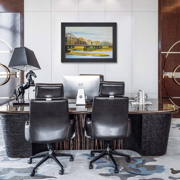 Macomb's Dam Bridge, 1935 Pre-Framed - Java Bean Frame 24" X 36"