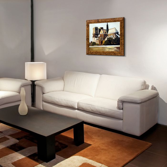 Notre Dame de Paris, 1907 Pre-Framed - Havana Burl Frame 20" X 24"