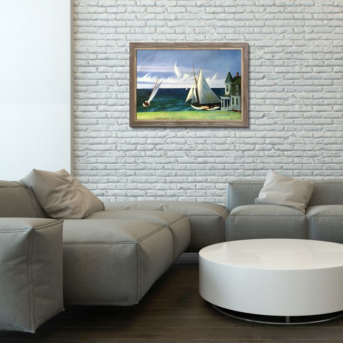 The Lee Shore, 1941 Pre-Framed - Miramar Distressed Charcoal Grey Frame 24" X 36"